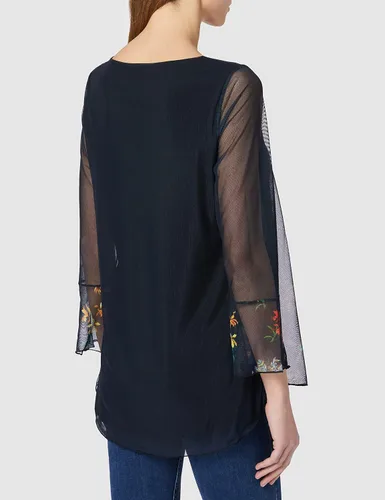 Vista 3 de Desigual Camiseta de punto para mujer manga 34, Azul
