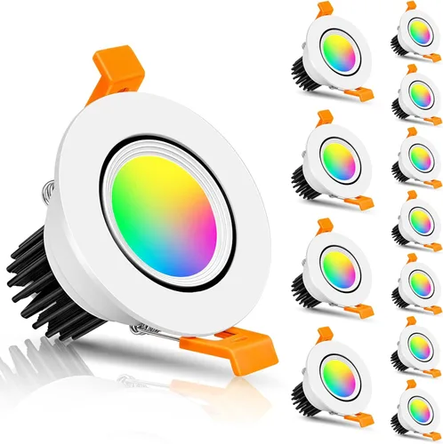 Vista 27 de inShareplus Downlight LED de 2 pulgadas, iluminación empotrable de 3 W, regulable, luz blanca cálida de 3000 K, CRI80, luces de techo