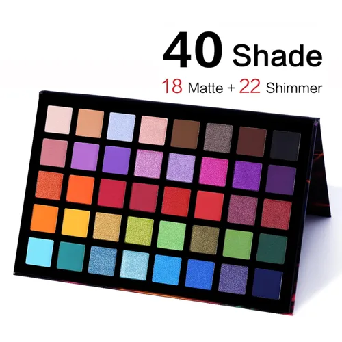 Vista 2 de UCANBE Spotlight Paleta de sombra de ojos profesional 40 colores sombra de ojos mate brillo paleta de maquillaje altamente pigmentado colorido polvo