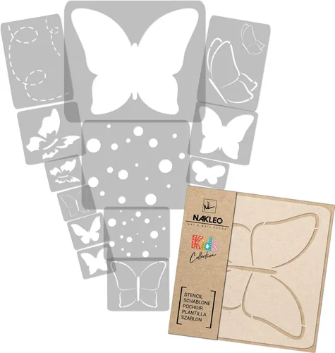 Vista 7 de NAKLEO Juego de plantillas de pintura para niños, 14 plantillas de 3.5 x 4.7 pulgadas a 9.1 x 13.4 pulgadas, plantas de otoño, plantillas de dibujo