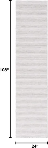 Vista 2 de SAFAVIEH Hampton Collection - Alfombra lavable para exteriores de 2 x 9 pies, color marfil y gris, no desprende pelusa y fácil de limpiar, ideal