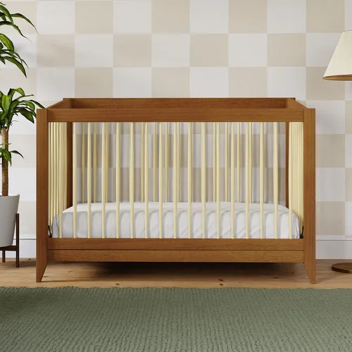 Vista 2 de Babyletto Scoot- Cuna convertible 4 en 1 con kit de conversión a cama infantil, Cuna, Talla full, Castaño