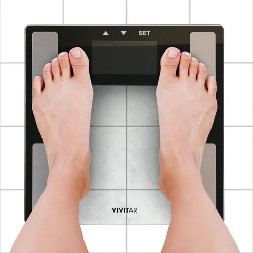 Vista 3 de Vivitar PS-V163-S - Báscula digital de baño con análisis corporal con pantalla LCD fácil de leer, peso inalámbrico, báscula inteligente de grasa