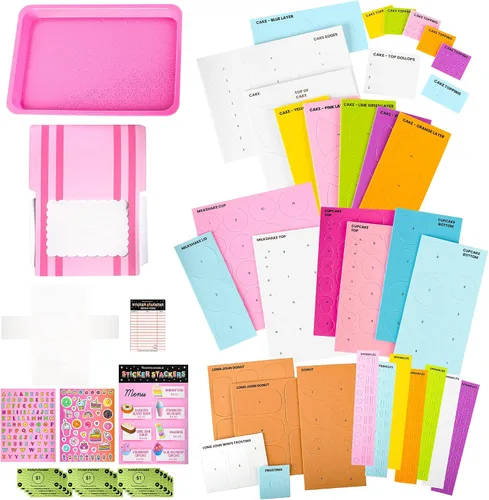 Vista 4 de Fashion Angels Juego de calcomanías apilables de dulces de panadería, juego de calcomanías de espuma con modelado 3D, incluye calcomanías apilables