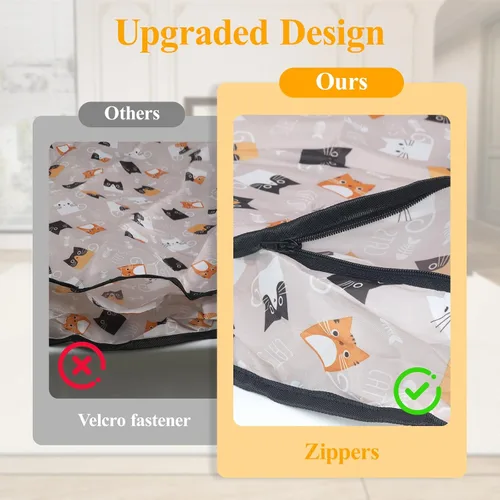 Vista 5 de Juguetes interactivos para gatos para interiores, bolas de gato automáticas para esconderse en bolsa, con 2 bolas, 3 colas, alfombra de juego de 5