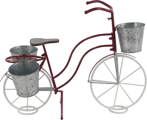 Vista 9 de Deco 79 68767 pie metálico para bicicleta, 36 x 26 pulgadas Gris