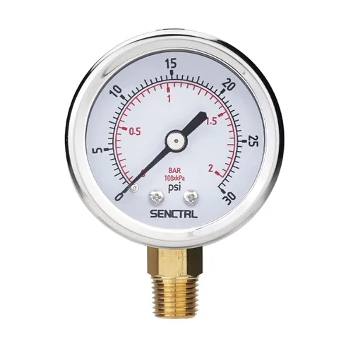 Vista 10 de SENCTRL - Medidor de presión de vacío de 30inHg, esfera de 2", NPT de 1/8, montaje inferior, estuche de acero inoxidable, resistente al agua