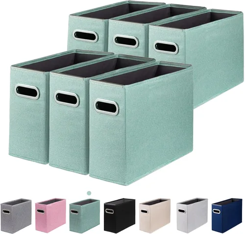 Vista 14 de Paquete de 2 organizadores de archivos tamaño carta, organizador de carpetas de archivos, caja de almacenamiento de tela, organizador de papel