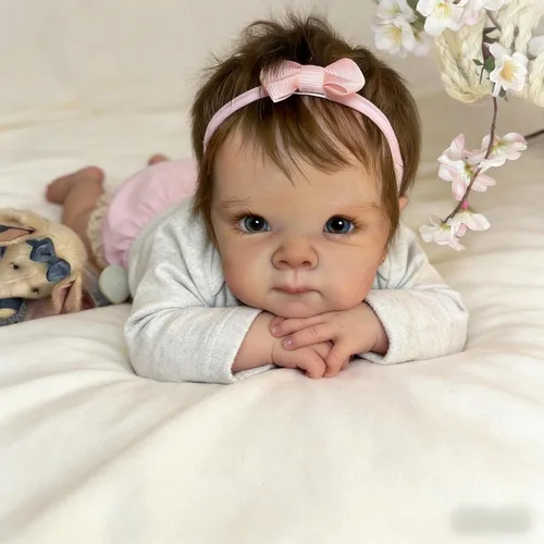 Vista 5 de RXDOLL Lindas Muñecas Bebé Reborn de Silicona de Cuerpo Completo para Niña de 18 pulgadas Bebé Recién Nacida Realista Niña Bebés de Silicona de Vida