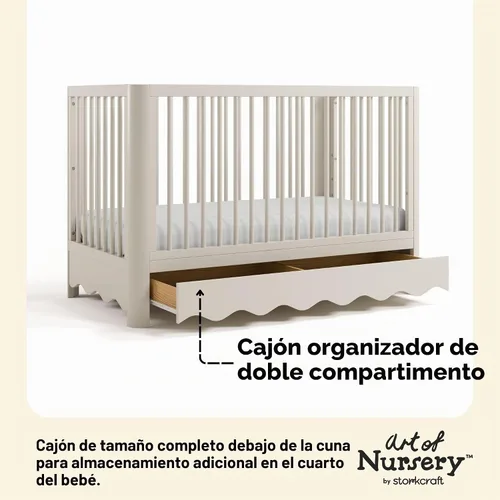 Vista 7 de Storkcraft Casablanca - Cuna convertible 5 en 1 con cajón, avena esmerilada