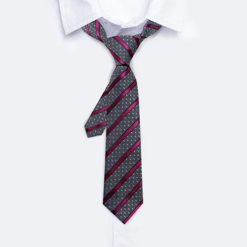 Vista 248 de Barry.Wang Corbata de niño regular seda tejida rayas sólido lazo bolsillo cuadrado
