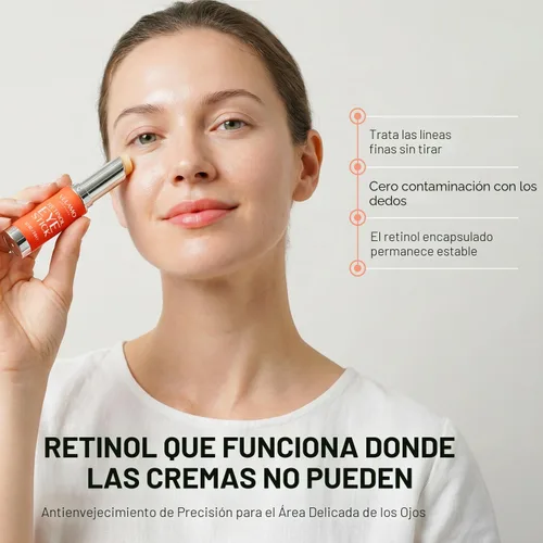Vista 2 de VELAMO ADVANCED Retinol Eye Stick: bálsamo renovador y reafirmante debajo de los ojos para ojeras, hinchazón, líneas finas y arrugas, esenciales
