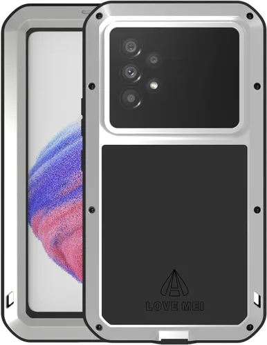 Vista 7 de Funda militar resistente para Samsung A53, con protector de pantalla de vidrio templado, a prueba de golpes, a prueba de polvo, a prueba de Negro