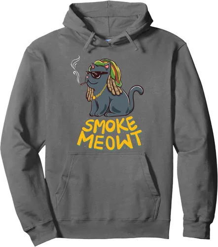 Vista 7 de Weed Smoking Cat Smoke Meowt THC CBD Marihuana Stoner Kitten Sudadera con capucha