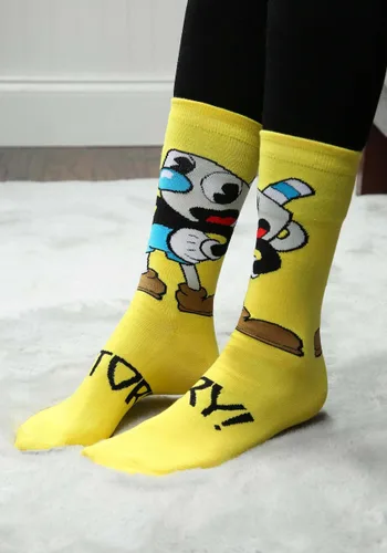 Vista 3 de Calcetas Cortas Cuphead Mugman Victory! Multicolor