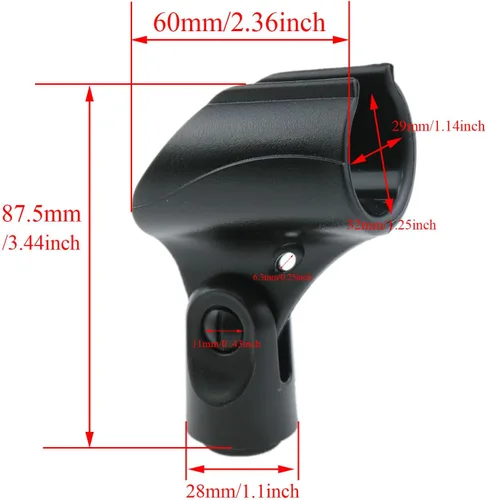 Vista 3 de Soporte universal para micrófono Soporte de micrófono para soporte Soporte de micrófono ajustable de 1.12-1.77 pulgadas para micrófonos de mano