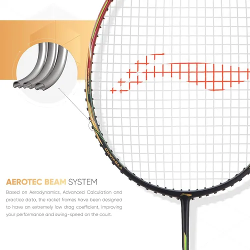Vista 3 de Li-Ning Air Force 77 G2 - Raqueta de bádminton de fibra de carbono con cubierta completa Black
