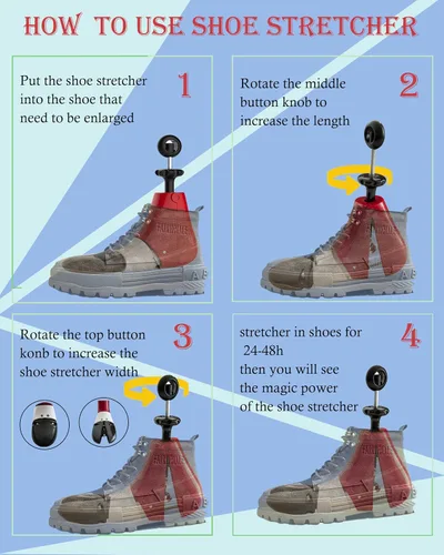 Vista 6 de City Horision Estirador de zapatos para hombres y mujeres, para botas vaqueras, árboles de zapatos ajustables para tenis con cepillo limpiador