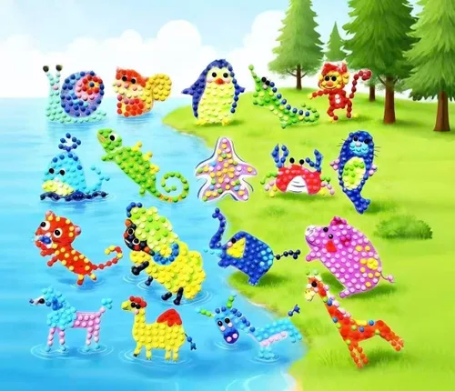 Vista 2 de FONYANE Kits de arte de diamantes para niños y niñas y niños, kits de joyería de calcomanías de animales, kit de manualidades para niños de 4, 5, 6