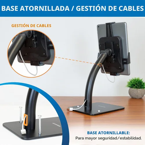 Vista 5 de Mount-It! - Soporte antirrobo para quiosco para tableta, universal, color negro Soporte para tablet POS para iPad de 7.9 a 11 pulgadas y tabletas