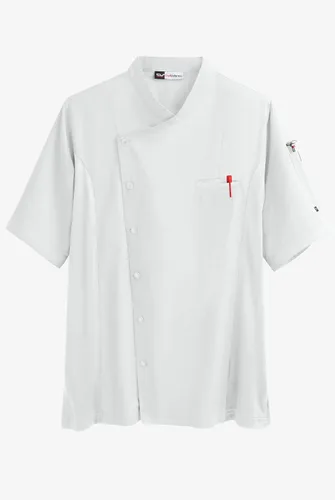 Vista 6 de ChefUniforms.com Men's 2-Pocket Chef Coat - Mesh Panels