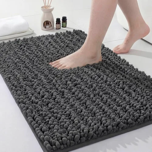 Vista 33 de Disolla Alfombra de baño pequeña, antideslizante, lavable, color beige, 17 x 24 pulgadas, súper absorbente, suave, alfombra de baño de felpilla