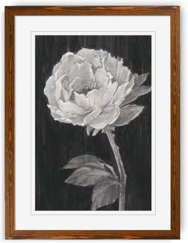 Vista 53 de Renditions Gallery- Lienzo enmarcado con flores blancas y negras Flores blancas y negras 1 juego/marco negro