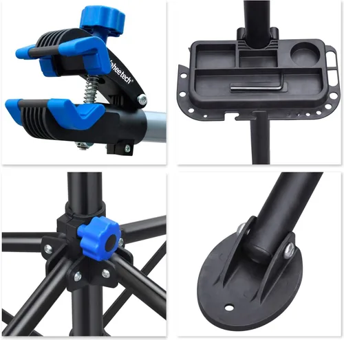 Vista 5 de Yaheetech Soporte de reparación de bicicletas Pro Rack ajustable 52 - 75in w/brazo telescópico