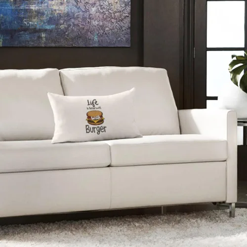 Vista 2 de AOYEGO Hamburguesa - Funda de almohada rectangular de 12 x 20 pulgadas, cita que la vida es mejor con hamburguesa con pan y queso, fundas