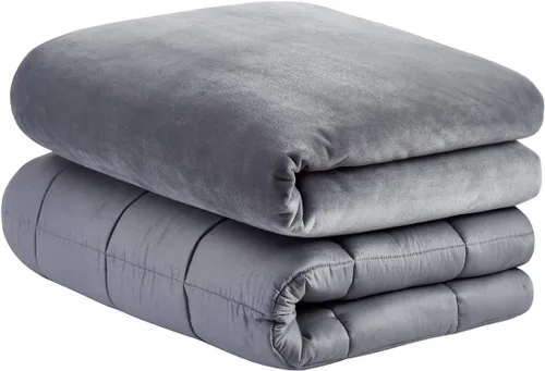 Vista 8 de ZZZhen - Manta con peso de alta transpirabilidad - 48''x72'' 15LB - Mantas pesadas premium - Sueño tranquilo para adultos y niños, edredones Gris