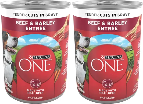 Vista 12 de Purina ONE Tender Cuts in Salsa de carne de res y cebada en salsa húmeda para perros (paquete de 12) latas de 13 onzas Tender Cuts in Gravy