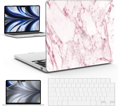 Vista 15 de IBENZER Funda para MacBook Air de 13 pulgadas 2026 2025 2024 2023 2022 M4 A3240 M3 A3113 M2 A2681, funda rígida con cubierta de teclado ScreenFilm