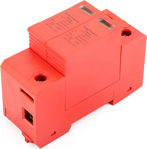 Vista 4 de DC 1000V 2P House Protector 10-20KA Dispositivo de pararrayos de bajo voltaje Dispositivo de protección de riel DIN ignífugo para protección contra