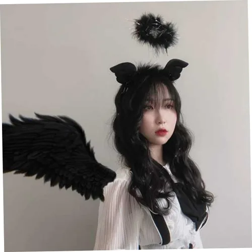 Vista 7 de CALLARON 2 Pcs White Headbands Halloween Decoration Cosplay Costume Halloween Angel Decoration Cup Display Shelf
