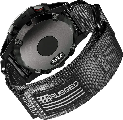 Vista 16 de Compatible con la Correa de Reloj Garmin, Correa Deportiva de Nylon Super Resistente con Diseño de Bucle Tejido, Banda de Reemplazo Dura