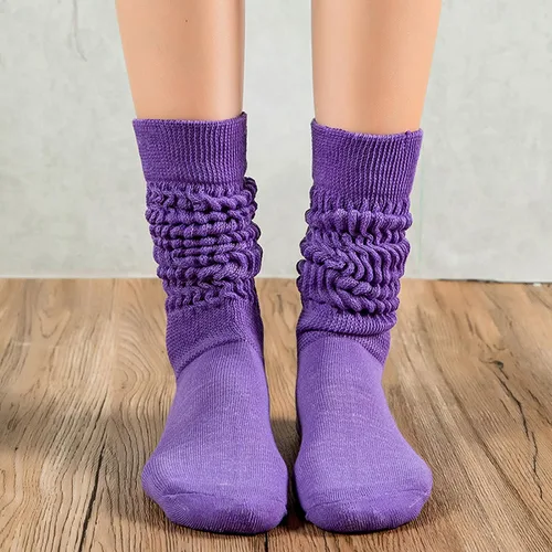 Vista 4 de Ultrafun Calcetines holgados para mujer, calcetines suaves y extra largos de punto, calcetines altos hasta la rodilla, tallas 9 a 11