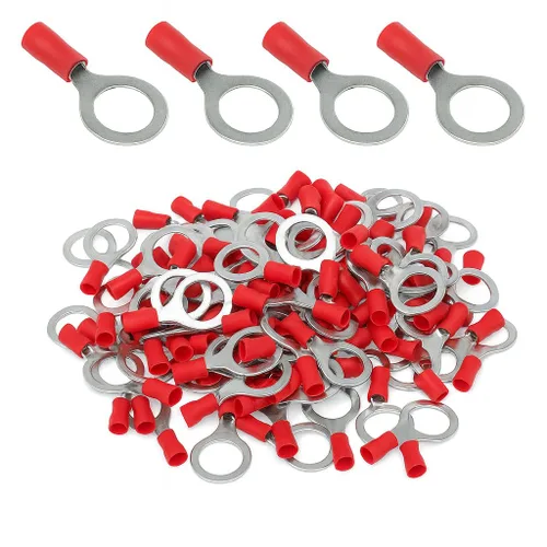 Vista 5 de ANGSTROM Terminales de anillo de perno de 1/2", conectores de crimpado eléctricos aislados, 100 piezas (12-10ga amarillo)