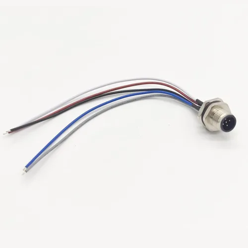 Vista 8 de Cable conector macho M12 de 5 pines, un cable de montaje trasero recto codificado impermeable enchufe de aviación macho sin blindaje Cable eléctrico