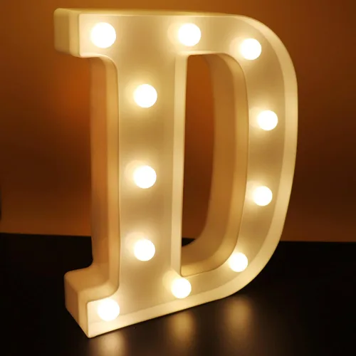 Vista 2 de AUSAYE Letras con luces LED, alfabeto iluminado, luz nocturna para el hogar, bar, fiesta, boda, cumpleaños, decoración de cumpleaños, funciona