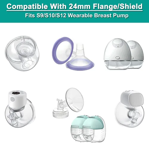 Vista 2 de 2 piezas de inserción de brida de 0.827 in, compatible con S9/S12/S9Pro/S12Pro piezas de extractor de leche portátil, reemplazo, escudo