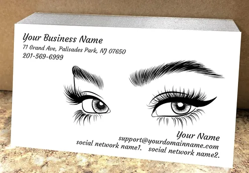 Vista 12 de Tarjetas de visita personalizadas, impresión a todo color de 2 caras, para pestañas, uñas y salón de belleza, 16 puntos (papel grueso de 350 gsm)