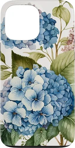 Vista 24 de Watercolour Vintage Blue Hydrangea with Flower Flower Case for iPhone 17