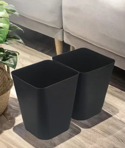 Vista 7 de Cubo de basura pequeño de 1.6 galones para baño, papelera para cocina, oficina, baño, paquete de 2 (1.6 galones (paquete de 2), color negro