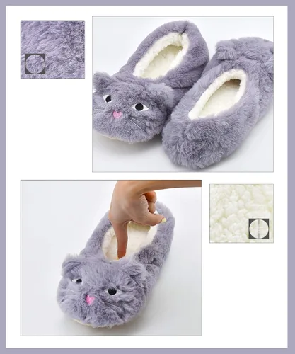 Vista 6 de DICUIRD Pantuflas para mujer, de corte bajo, cómodas y cálidas, antideslizantes, para dormitorio