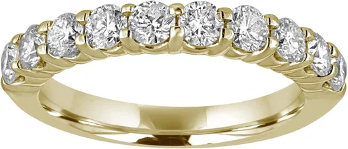 Vista 6 de Vir Jewels Anillo de boda con diamantes de 1 quilate, oro blanco de 14 quilates, 10 piedras redondas