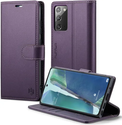 Vista 9 de FLIPALM - Funda tipo cartera para Samsung Galaxy Note 20 5G, color negro Titular de la tarjeta, bloqueo RFID, cuero PU Folio Flip, Kickstand