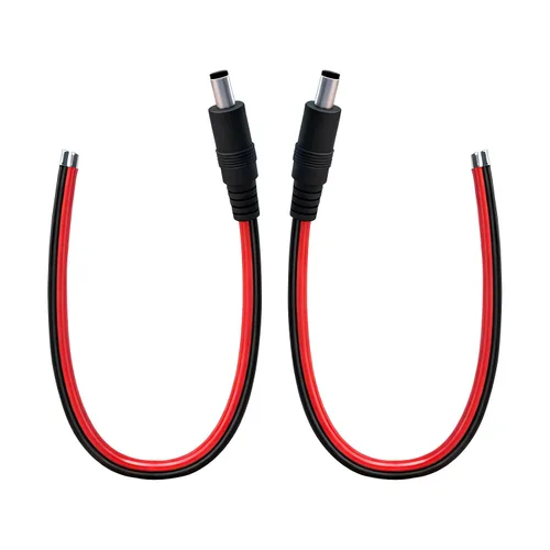Vista 8 de 0.24m 5.5mmx2.1mm 14AWG Cable de Pigtail Hembra Cable de Reparación DC 5521 Conector para Cámara de Vigilancia CCTV Luz de Tira LED Fuente