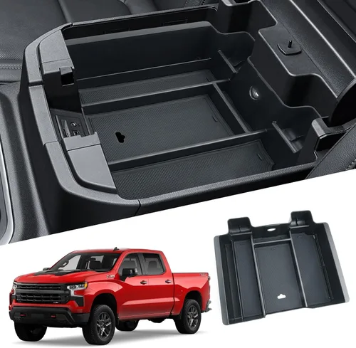 Vista 15 de Bandeja organizadora de consola central de 3 piezas y bandeja de consola compatible con Chevy Silverado 2014-2018/GMC Sierra 1500 y Silverado