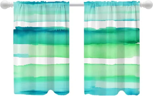 Vista 32 de Shrahala Orange Autumn Autumn Blackout Curtain Tiers, Fall Kitchen Valance Light Blocking Tier Drapes with Rod Pocket, 2 Pack 26 X 24 in