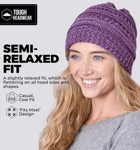 Vista 57 de Gorro de punto para mujer, cálido y suave, elástico, para clima frío de Tough Headwear